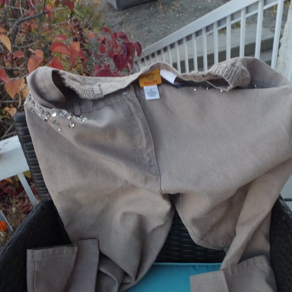 Ruby Red Vintage Slacks With Rhinestones & Sparkles Cow Girl Style - Picture 2 of 5